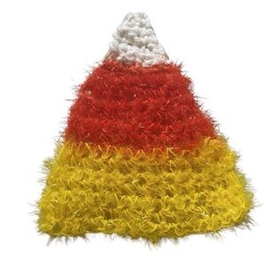 Handmade Candy Corn Crochet Scrubby Kitchen Bath Hand Crafted Halloween Decor